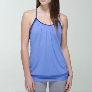 Lululemon No Limits Tank Lullaby / Wee Are From Space Cadet Blue size 8